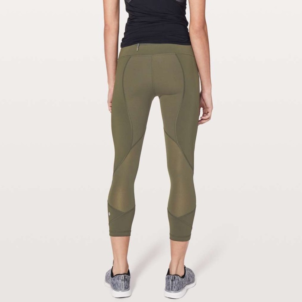 lululemon athletica Olive Green Cropped Leggings
